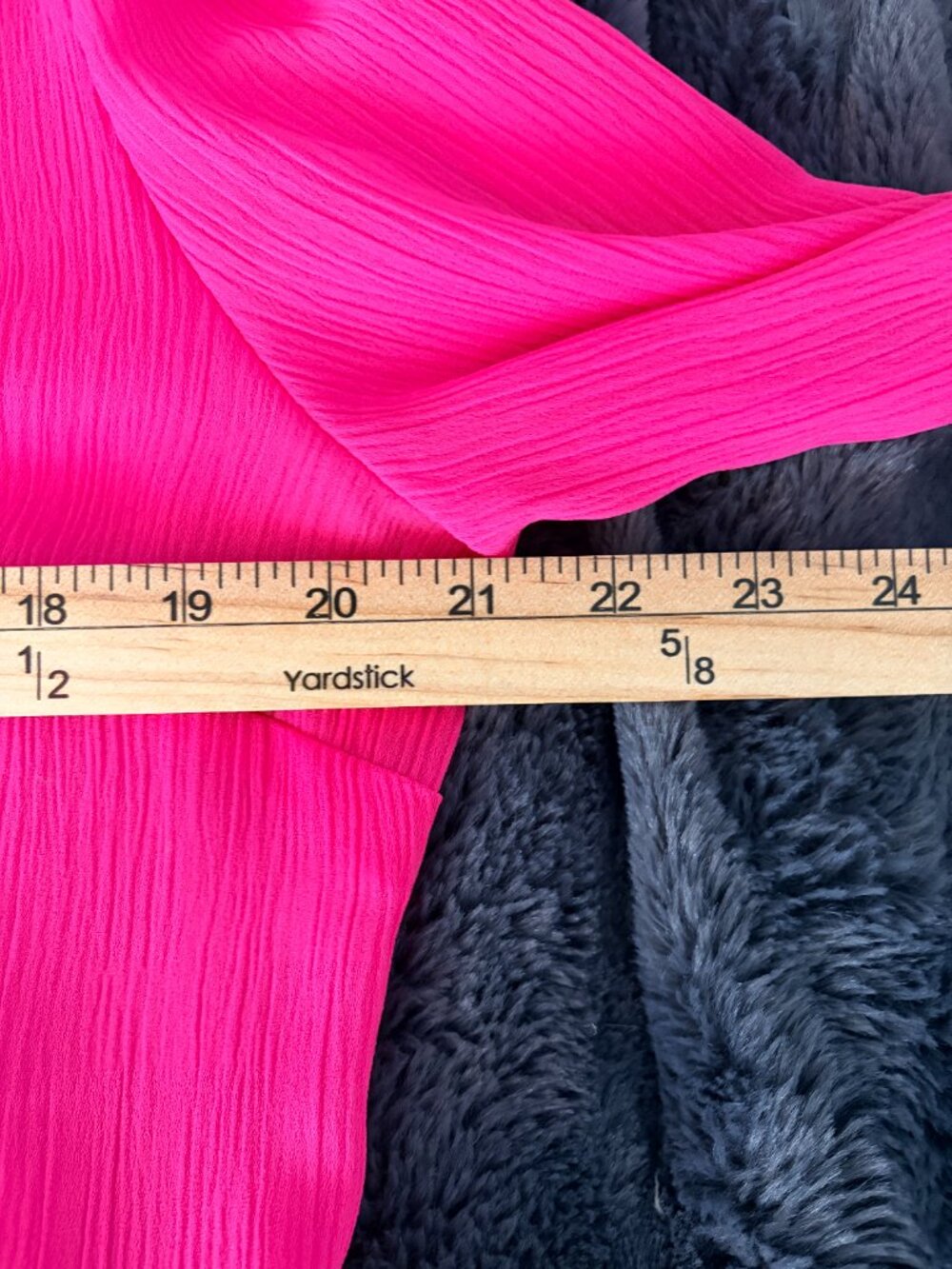 Hot Pink Peplum Blouse Womens L Sheer Long Sleeve Button Top Barbiecore Workwear - Picture 6 of 12